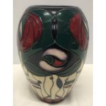 Moorcroft pottery vase, 18cms h. Macintosh pattern, printed mark to the base. Condition ReportSome