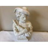 A Parian bust of Garibaldi C1860 a/f to base, 29cms h.