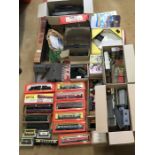 Large collection oh Hornby Triang Railway, set R857 engine, various coaches, Wrenn Goods Wagon,