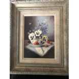 Oil on board still life signed L.L. Paul Morgan, 17 x 12cms.