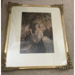 George Baxter print 'The Love Letter' published 1856 in a contemporary gilt frame. 53 x 46cm.