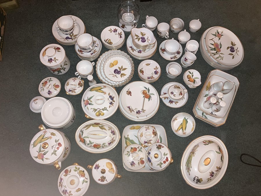 A large quantity of Royal Worcester Evesham pattern dinner and tea ware to include 4 bowls, 4