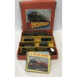 Hornby train set, number 20 Goods set. 0 gauge, playworn with original box.