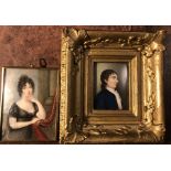 Two good quality 19th century portraits miniatures on ivory, 10.5cm h x 8cm w.Condition ReportFemale