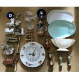 Mixed lot, Royal Worcester clock, Poole plates, Eastgate vase (chip to rim) Wade Friars and