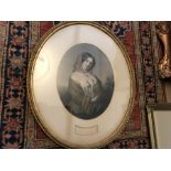 Two 19thC gilt framed oval prints, Heartsease and Nora. 46 x 39cms. Condition ReportRepairs to