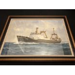George P. Wiseman, watercolour, ships portrait of the St. Jason of Hull, signed L.R. 1968, 49 x
