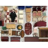 A large collection of assorted dolls house furniture and accessories to include bed, bedroom