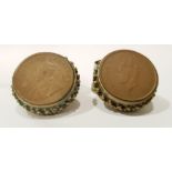 TWO SNUFF BOXES, each with a coin inserted to the lid, (i) A George V King Emperor / One Quarter