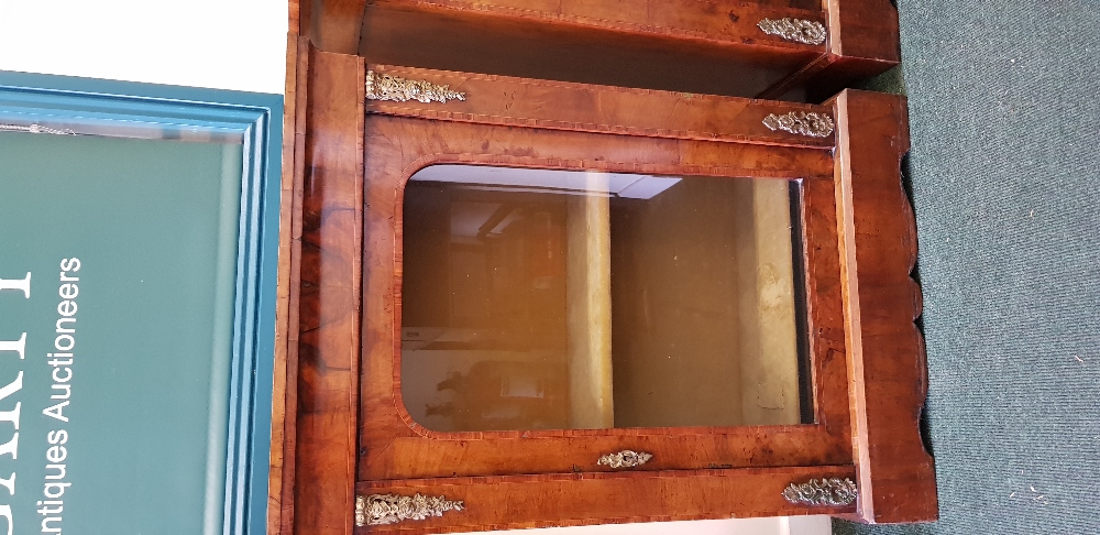 A PAIR OF 19TH CENTURY WALNUT FLOOR DISPLAY CABINETS, with glazed door, shelved interior, having - Image 2 of 3