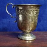 AN EARLY 20TH CENTURY SILVER CUP, Birmingham, date letter of 'G' for 1931, maker's mark C W for