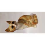 A KENSINGON POTTERY CAT, designed by Winstanley, signed beneath, 11" tall approx