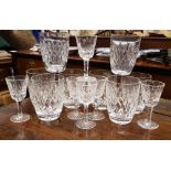 WATERFORD GLASSWARE - A set of 6 sherry glass, 8 water tumblers (14)