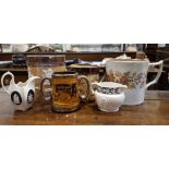 A COLLECTION OF 19TH CENTURY ENGLISH POTTERY, includes jugs, mugs etc