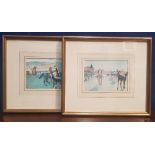 A PAIR OF FRAMED PRINTS, 'Le Champ de Courses' I & II