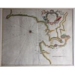 A FRAMED MAP ‘CHART OF KINSALE HARBOUR’, Capt. Grenville Collins, sculpted by J Harris, circa