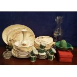 A MIXED LOT, includes; a partial J & G Meakin dinner set, A Waterford glass cigarette lighter,