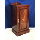 A VERY FINE ROSEWOOD SINGLE DOOR CABINET, with wonderful inlaid decorative detail to the door,