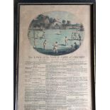 EARLY 19TH CENTURY CRICKET RELATED PRINT – “THE LAWS OF THE NOBLE GAME OF CRICKET, as revised by the