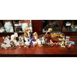 A MIXED LOT OF ORNAMENTS; includes various dog & cat ornaments, one Beswick ornament