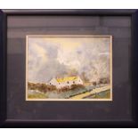 RITA THOMPSON, "WHITE FARM GLENCAR", watercolour on paper, signed lower left, M.R. Thompson,