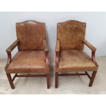 A PAIR OF GOOD QUALITY ‘GAINSBOROUGH’ ARMCHAIRS, Early 20th Century, with solid mahogany frame and