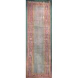 A VERY FINE 19TH CENTURY KASHGAI RUNNER, with multiple boarders, the central field having vertical