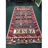 A VERY FINE HAMDAM RUNNER, colourful and geometric, good condition
