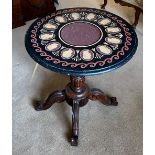 A CIRCULAR CENTRE / SIDE TABLE, with scagliola and simulated porphyry top having Roman emperors