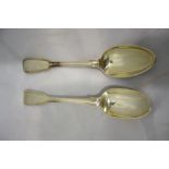 A PAIR OF SILVER TEA SPOONS, Old English Thread Design, Maker's Mark W.C/WC Possibly William