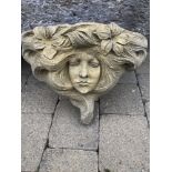 A STONE HANGING PLANTER, 23cm high approx