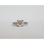 AN 18CT WHITE GOLD DIAMOND SOLITAIRE RING, 1.70cts Clarity VS2
