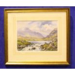 ROBERT EGGINTON, (IRISH, B.1943), "THE GAP OF DUNLOE", watercolour on paper, signed lower right,