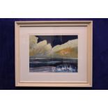 DAVID GOOD, "SEASCAPE", oil on paper, signed lower right, 32" x 27" approx