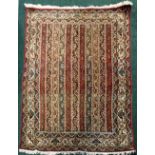 A VERY FINE ‘QUM’ FLOOR RUG, with typical ‘Muharramat’ pattern design, composed of a series of