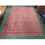 A MISHWANI AFGHAN FLOOR RUG, circa 1960s, a very fine floor rug with a knot density of over 400,