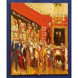 MARIE CARROLL, (IRISH) "THE SHELBOURNE BAR", oil on board, signed lower left, 20" x 16" approx