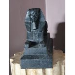 A REGENCY CAST IRON DOORSTOPPER, "SPHINX", 8” tall x 11” long approx