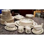 A ROAYL WORCESTER 'LAVINIA' DINNER SET, seating for 12, includes dinner plates, side plates, soup