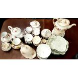A LARGE MIXED LOT OF PORCELAIN / CERAMIC ITEMS; including various cups, saucers, plates, tea pots