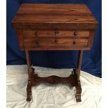 A GOOD QUALITY WILLIAM IV ROSEWOOD GAMES TABLE, with a fold over card table top, with a drawer and