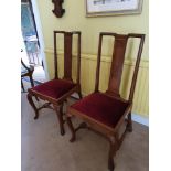 A PAIR OF VERY RARE IRISH MAHOGANY & MARQUETRY INLAID SIDE CHAIRS, circa 1720