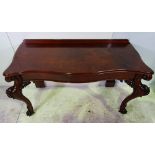 A VERY FINE 19TH CENTURY QUALITY WALNUT CONSOLE / HALL TABLE, fully restored, raised on heavily