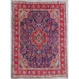 A VERY FINE VINTAGE HAND KNOTTED "TABRIZ" PERSIAN RUG, beautiful colour with floral and foliage