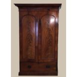 A VICTORIAN TWO DOOR WARDROBE, 50" (w) x 7ft (h) x 21" (d) approx