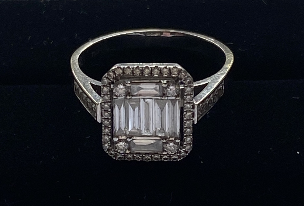 AN 18CT WHITE GOLD DIAMOND CLUSTER RING, 3.00 cts fine round brilliant cut diamonds and superb - Image 2 of 5