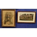 TWO FRAMED PAINTINGS, (i) "A SEATED GENTLEMAN", watercolour on paper, unsigned, 11.5" x 8.5"