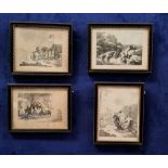 WILLIAM ALLEN (fl 1786 - 1826) FOUR FRAMED PRINTS, (3) with 'Dublin Published by Wm Allen 32 Dame