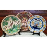 A COLLECTION OF ANTIQUE PLATES, includes; (i) possibly 18th century Dutch Delft plate, with floral