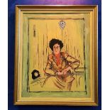 JOHN SCHWATSCHKE (IRISH B. 1943) “DOROTHEA”, portrait of the artist"s neighbour, oil on canvas,